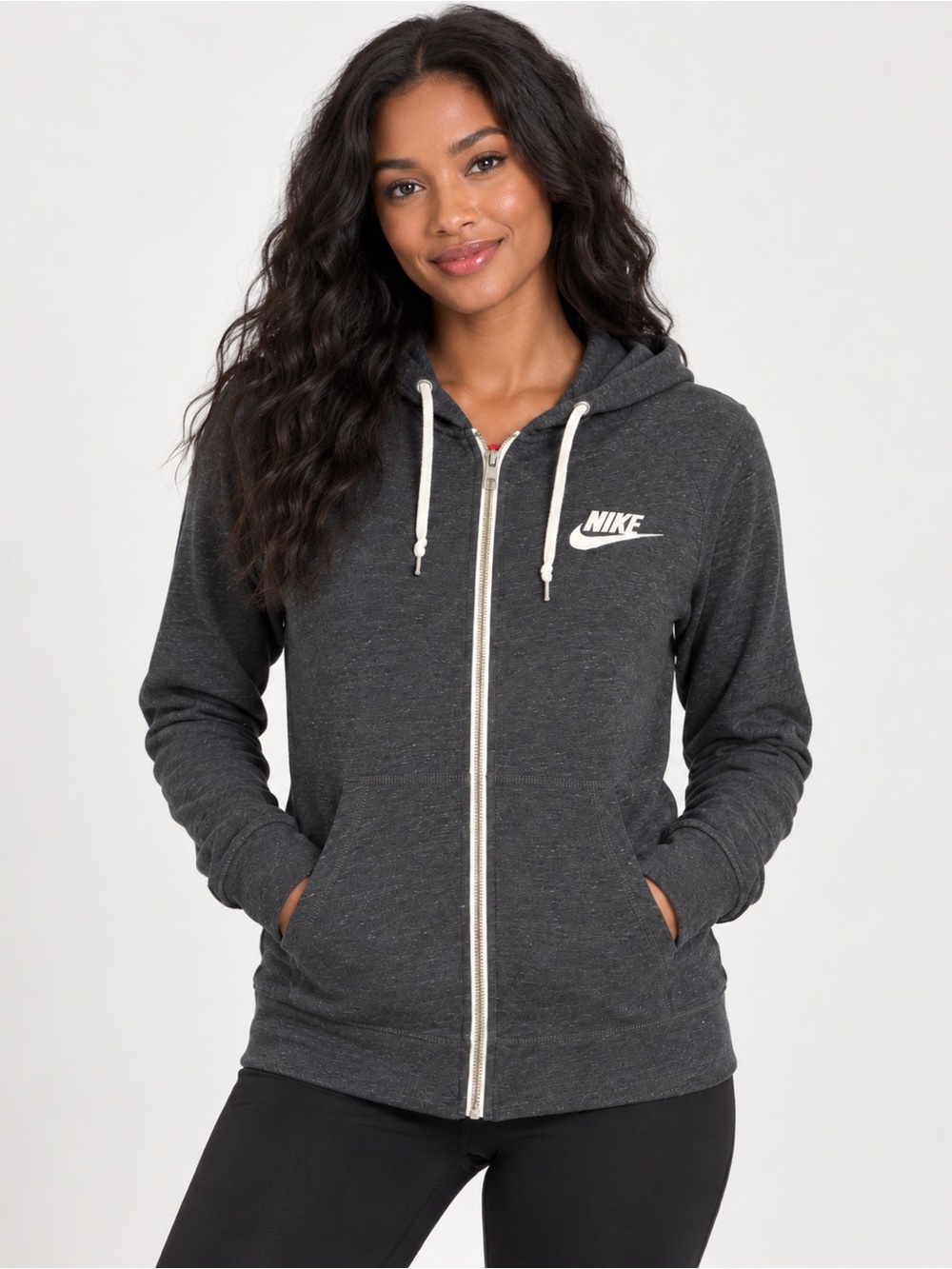 Nike Charcoal Gray Lightweight Full-Zip Hoodie Jacket